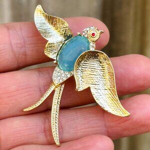 Brand New Jelly Belly Bird Brooch Vintage Style Spring Swallow Pin